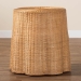 bali & pari Palm Bohemian Honey Scallop Rattan Console Table - BSOPalm-Light Honey Rattan Round-Console Table