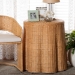 bali & pari Palm Bohemian Honey Scallop Rattan Console Table - BSOPalm-Light Honey Rattan Round-Console Table