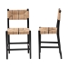 bali & pari Prita Bohemian Paper Loom and Black Mahogany Wood 2-Piece Counter Stool Set - BSOCC-01-Wood/Black-CS