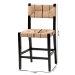 bali & pari Prita Bohemian Paper Loom and Black Mahogany Wood 2-Piece Counter Stool Set - BSOCC-01-Wood/Black-CS