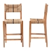 bali & pari Prita Bohemian Paper Loom and Natural Mahogany Wood 2-Piece Bar Stool Set - BSOBC-02-Parekesit-Wood/Brown-BS