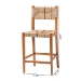 bali & pari Prita Bohemian Paper Loom and Natural Mahogany Wood 2-Piece Bar Stool Set - BSOBC-02-Parekesit-Wood/Brown-BS
