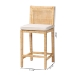 bali & pari Sofia Modern and Contemporary Natural Finished Wood and Rattan Counter Stool - BSOSofia-Natural-CS