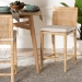 bali & pari Sofia Modern and Contemporary Natural Finished Wood and Rattan Counter Stool - BSOSofia-Natural-CS