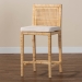 bali & pari Sofia Modern and Contemporary Natural Finished Wood and Rattan Counter Stool - BSOSofia-Natural-CS