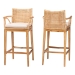 bali & pari Storsel Bohemian Natural Rattan and Teak Wood 2-Piece Bar Stool Set - BSOSTORSEL-Natural Rattan/Teak Wood-BS