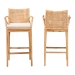 bali & pari Storsel Bohemian Natural Rattan and Teak Wood 2-Piece Bar Stool Set - BSOSTORSEL-Natural Rattan/Teak Wood-BS