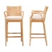 bali & pari Storsel Bohemian Natural Rattan and Teak Wood 2-Piece Bar Stool Set - BSOSTORSEL-Natural Rattan/Teak Wood-BS