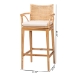 bali & pari Storsel Bohemian Natural Rattan and Teak Wood 2-Piece Bar Stool Set - BSOSTORSEL-Natural Rattan/Teak Wood-BS