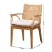 bali & pari Storsel Modern Bohemian Natural Brown Finished Teak Wood and Rattan Dining Chair - BSOStorsel-Rattan-DC