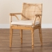 bali & pari Storsel Modern Bohemian Natural Brown Finished Teak Wood and Rattan Dining Chair - BSOStorsel-Rattan-DC