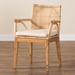 bali & pari Storsel Modern Bohemian Natural Brown Finished Teak Wood and Rattan Dining Chair - BSOStorsel-Rattan-DC