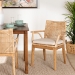 bali & pari Storsel Modern Bohemian Natural Brown Finished Teak Wood and Rattan Dining Chair - BSOStorsel-Rattan-DC