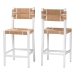 bali & pari Talli Bohemian Paper Loom and White Mahogany Wood 2-Piece Bar Stool Set - BSOBCP-01-Wood/White-BS