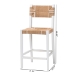 bali & pari Talli Bohemian Paper Loom and White Mahogany Wood 2-Piece Bar Stool Set - BSOBCP-01-Wood/White-BS