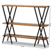Baxton Studio Norton Rustic and Industrial Walnut Brown Finished Wood and Black Finished Metal Console Table - BSOYLX-0906-020-Console