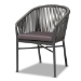 Baxton Studio Marcus Modern and Contemporary Grey Finished Rope and Metal Outdoor Dining Chair