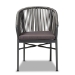 Baxton Studio Marcus Modern and Contemporary Grey Finished Rope and Metal Outdoor Dining Chair - BSOWA-5144-Grey-DC