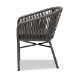 Baxton Studio Marcus Modern and Contemporary Grey Finished Rope and Metal Outdoor Dining Chair - BSOWA-5144-Grey-DC