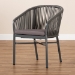 Baxton Studio Marcus Modern and Contemporary Grey Finished Rope and Metal Outdoor Dining Chair - BSOWA-5144-Grey-DC