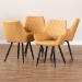 Baxton Studio Astrid Mid-Century Contemporary Tan Faux Leather Upholstered and Black Metal 4-Piece Dining Chair Set - BSO19A09-Tan/Black-DC