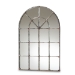 Baxton Studio Newman Vintage Farmhouse Antique Silver Finished Arched Window Accent Wall Mirror