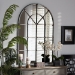 Baxton Studio Newman Vintage Farmhouse Antique Silver Finished Arched Window Accent Wall Mirror - BSORTB1358-2