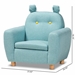 Baxton Studio Gloria Modern and Contemporary Sky Blue Fabric Upholstered Kids Armchair with Animal Ears - BSOLD-2308-Blue-CC