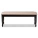 Baxton Studio Corey Modern and Contemporary Sand Fabric Upholstered and Dark Brown Finished Wood Dining Bench - BSORH039-Sand/Dark Brown-Dining Bench