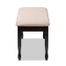 Baxton Studio Corey Modern and Contemporary Sand Fabric Upholstered and Dark Brown Finished Wood Dining Bench - BSORH039-Sand/Dark Brown-Dining Bench