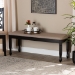 Baxton Studio Corey Modern and Contemporary Sand Fabric Upholstered and Dark Brown Finished Wood Dining Bench - BSORH039-Sand/Dark Brown-Dining Bench
