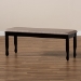 Baxton Studio Corey Modern and Contemporary Sand Fabric Upholstered and Dark Brown Finished Wood Dining Bench - BSORH039-Sand/Dark Brown-Dining Bench