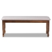 Baxton Studio Corey Modern and Contemporary Grey Fabric Upholstered and Walnut Brown Finished Wood Dining Bench - BSORH039-Grey/Walnut-Dining Bench