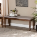Baxton Studio Corey Modern and Contemporary Grey Fabric Upholstered and Walnut Brown Finished Wood Dining Bench - BSORH039-Grey/Walnut-Dining Bench