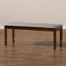 Baxton Studio Corey Modern and Contemporary Grey Fabric Upholstered and Walnut Brown Finished Wood Dining Bench - BSORH039-Grey/Walnut-Dining Bench