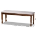Baxton Studio Corey Modern and Contemporary Grey Fabric Upholstered and Walnut Brown Finished Wood Dining Bench - BSORH039-Grey/Walnut-Dining Bench