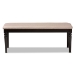 Baxton Studio Giovanni Modern and Contemporary Sand Fabric Upholstered and Dark Brown Finished Wood Dining Bench - BSORH038-Sand/Dark Brown-Dining Bench