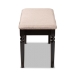 Baxton Studio Giovanni Modern and Contemporary Sand Fabric Upholstered and Dark Brown Finished Wood Dining Bench - BSORH038-Sand/Dark Brown-Dining Bench