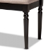 Baxton Studio Giovanni Modern and Contemporary Sand Fabric Upholstered and Dark Brown Finished Wood Dining Bench - BSORH038-Sand/Dark Brown-Dining Bench