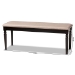 Baxton Studio Giovanni Modern and Contemporary Sand Fabric Upholstered and Dark Brown Finished Wood Dining Bench - BSORH038-Sand/Dark Brown-Dining Bench