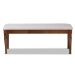 Baxton Studio Giovanni Modern and Contemporary Grey Fabric Upholstered and Walnut Brown Finished Wood Dining Bench - BSORH038-Grey/Walnut-Dining Bench