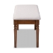 Baxton Studio Giovanni Modern and Contemporary Grey Fabric Upholstered and Walnut Brown Finished Wood Dining Bench - BSORH038-Grey/Walnut-Dining Bench
