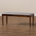 Baxton Studio Giovanni Modern and Contemporary Grey Fabric Upholstered and Walnut Brown Finished Wood Dining Bench - BSORH038-Grey/Walnut-Dining Bench