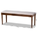 Baxton Studio Giovanni Modern and Contemporary Grey Fabric Upholstered and Walnut Brown Finished Wood Dining Bench - BSORH038-Grey/Walnut-Dining Bench