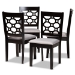 Baxton Studio Peter Modern and Contemporary Grey Fabric Upholstered and Dark Brown Finished Wood 4-Piece Dining Chair Set