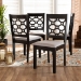 Baxton Studio Peter Modern and Contemporary Grey Fabric Upholstered and Dark Brown Finished Wood 4-Piece Dining Chair Set - BSORH335C-Grey/Dark Brown-DC-4PK