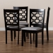 Baxton Studio Peter Modern and Contemporary Grey Fabric Upholstered and Dark Brown Finished Wood 4-Piece Dining Chair Set - BSORH335C-Grey/Dark Brown-DC-4PK