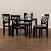 Baxton Studio Henry Modern and Contemporary Grey Fabric Upholstered and Dark Brown Finished Wood 5-Piece Dining Set - BSORH335C-Grey/Dark Brown-5PC Dining Set