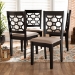 Baxton Studio Peter Modern and Contemporary Sand Fabric Upholstered and Dark Brown Finished Wood 4-Piece Dining Chair Set - BSORH335C-Sand/Dark Brown-DC-4PK
