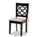 Baxton Studio Peter Modern and Contemporary Sand Fabric Upholstered and Dark Brown Finished Wood 4-Piece Dining Chair Set - BSORH335C-Sand/Dark Brown-DC-4PK